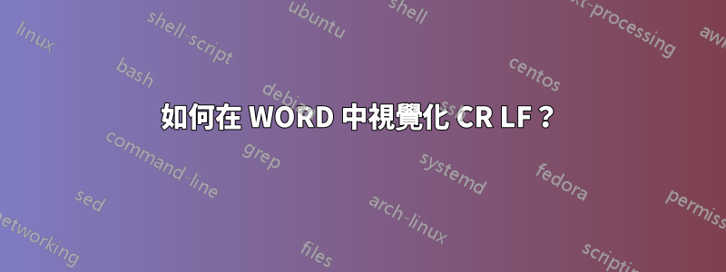 如何在 WORD 中視覺化 CR LF？