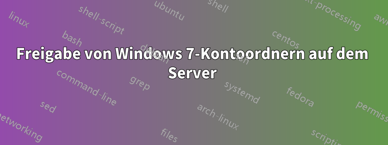 Freigabe von Windows 7-Kontoordnern auf dem Server