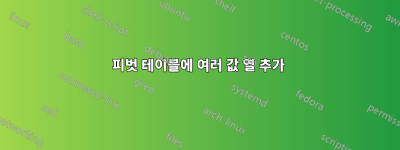 피벗 테이블에 여러 값 열 추가