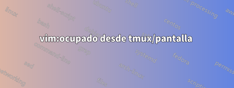 vim:ocupado desde tmux/pantalla