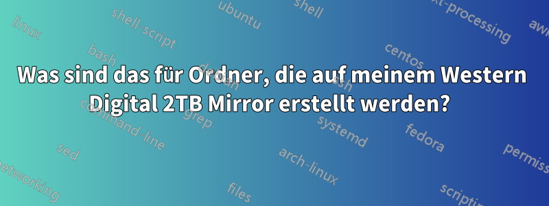 Was sind das für Ordner, die auf meinem Western Digital 2TB Mirror erstellt werden? 