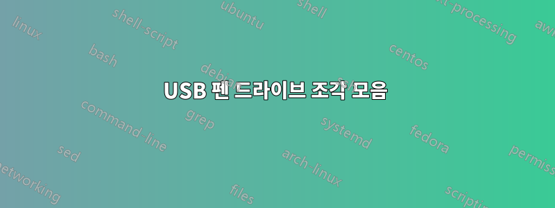 USB 펜 드라이브 조각 모음