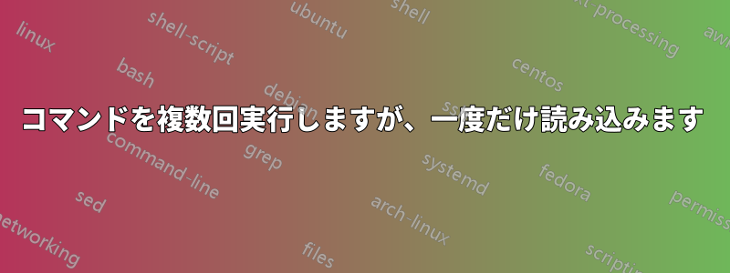 コマンドを複数回実行しますが、一度だけ読み込みます