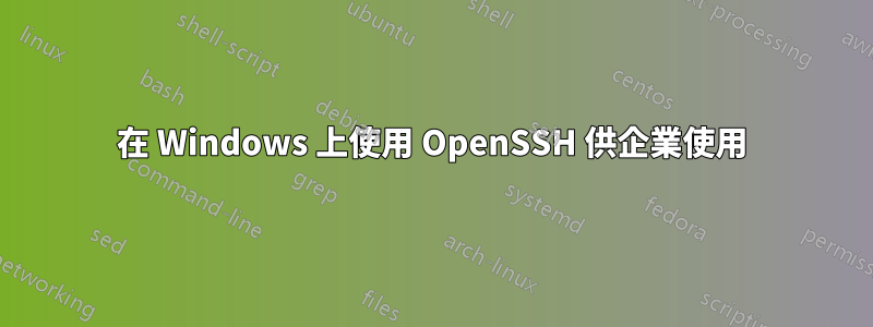 在 Windows 上使用 OpenSSH 供企業使用