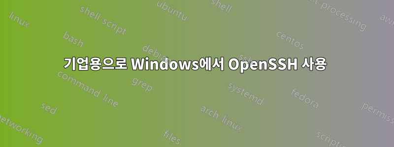 기업용으로 Windows에서 OpenSSH 사용