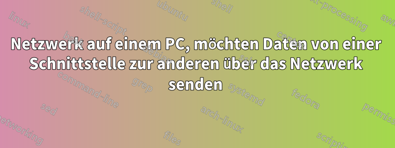 Netzwerk auf einem PC, möchten Daten von einer Schnittstelle zur anderen über das Netzwerk senden