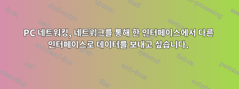 PC 네트워킹, 네트워크를 통해 한 인터페이스에서 다른 인터페이스로 데이터를 보내고 싶습니다.