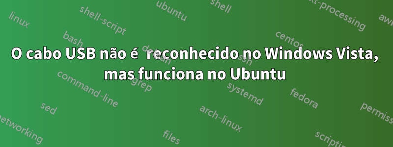 O cabo USB não é reconhecido no Windows Vista, mas funciona no Ubuntu