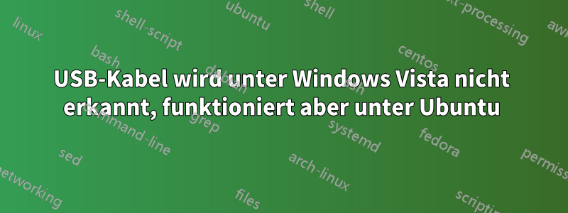 USB-Kabel wird unter Windows Vista nicht erkannt, funktioniert aber unter Ubuntu