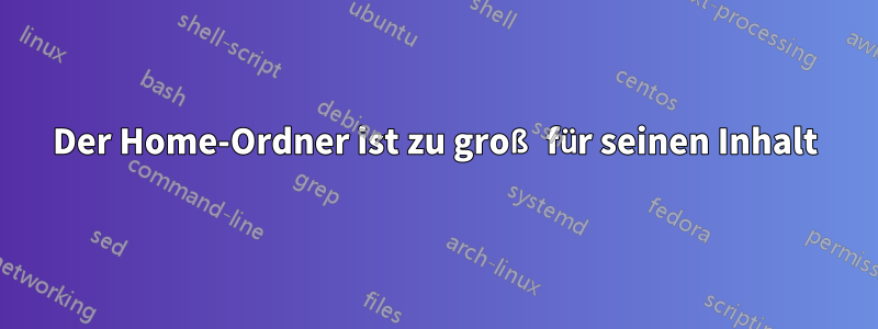 Der Home-Ordner ist zu groß für seinen Inhalt