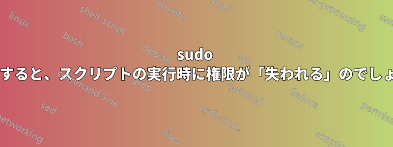 sudo を使用すると、スクリプトの実行時に権限が「失われる」のでしょうか?