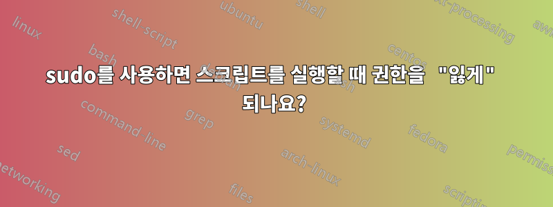 sudo를 사용하면 스크립트를 실행할 때 권한을 "잃게" 되나요?