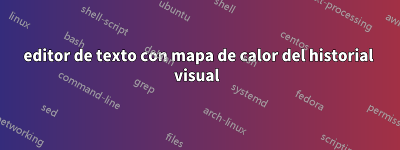 editor de texto con mapa de calor del historial visual 