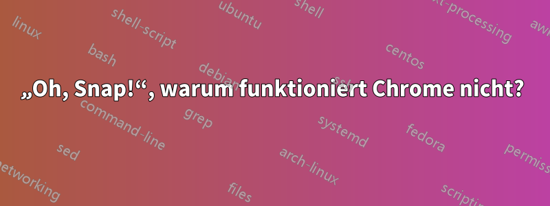 „Oh, Snap!“, warum funktioniert Chrome nicht?