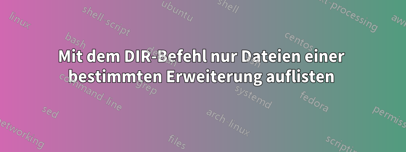 Mit dem DIR-Befehl nur Dateien einer bestimmten Erweiterung auflisten