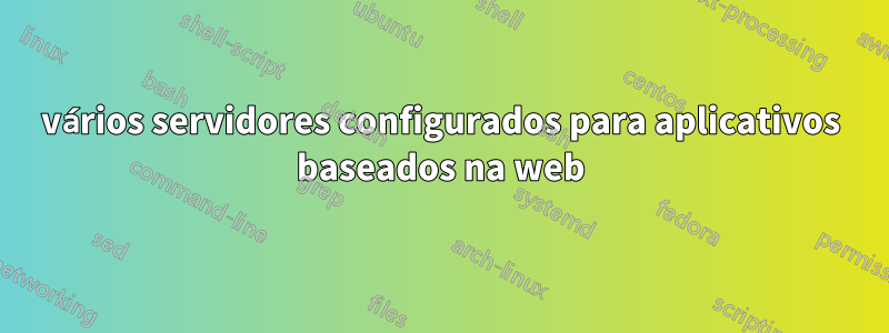 vários servidores configurados para aplicativos baseados na web