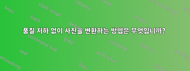 품질 저하 없이 사진을 변환하는 방법은 무엇입니까?