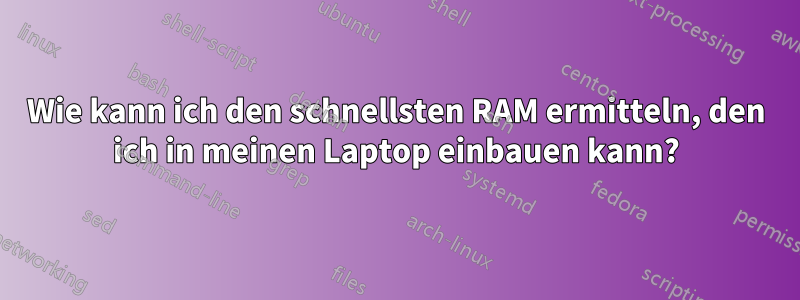 Wie kann ich den schnellsten RAM ermitteln, den ich in meinen Laptop einbauen kann?