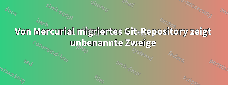 Von Mercurial migriertes Git-Repository zeigt unbenannte Zweige