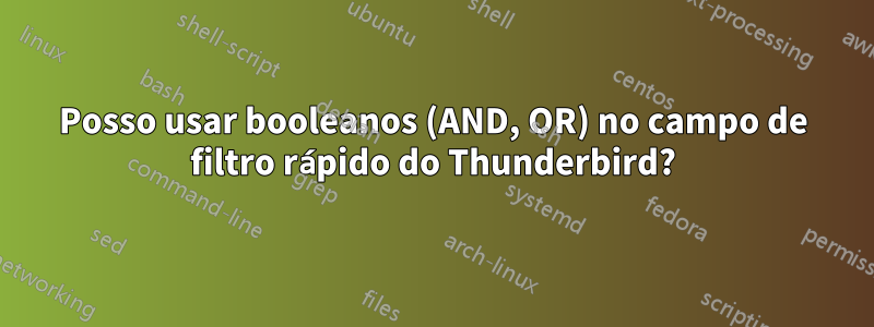 Posso usar booleanos (AND, OR) no campo de filtro rápido do Thunderbird?