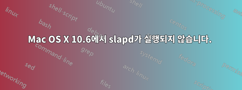 Mac OS X 10.6에서 slapd가 실행되지 않습니다.