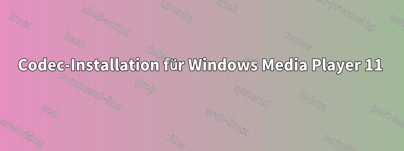 Codec-Installation für Windows Media Player 11