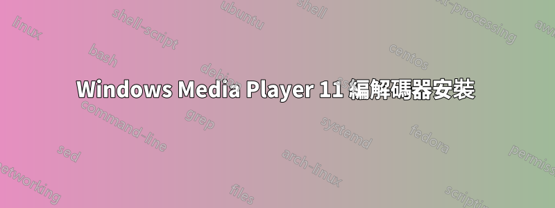 Windows Media Player 11 編解碼器安裝