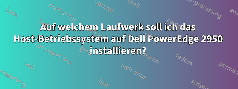 Auf welchem ​​Laufwerk soll ich das Host-Betriebssystem auf Dell PowerEdge 2950 installieren?