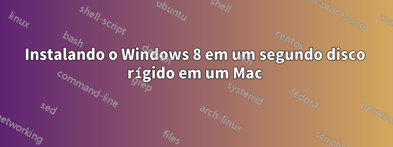 Instalando o Windows 8 em um segundo disco rígido em um Mac