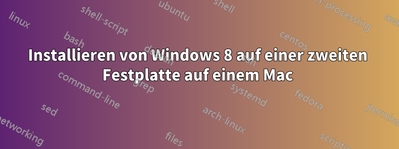 Installieren von Windows 8 auf einer zweiten Festplatte auf einem Mac