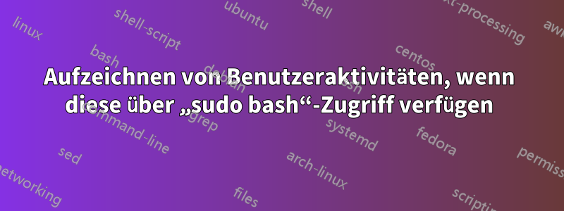 Aufzeichnen von Benutzeraktivitäten, wenn diese über „sudo bash“-Zugriff verfügen