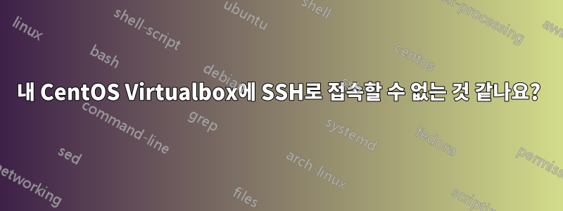 내 CentOS Virtualbox에 SSH로 접속할 수 없는 것 같나요?