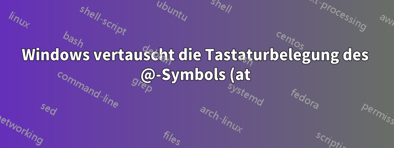 Windows vertauscht die Tastaturbelegung des @-Symbols (at) und des "-Symbols (Anführungszeichen)