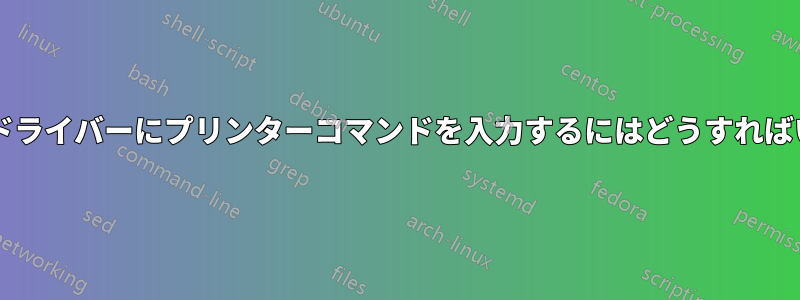 プリンタードライバーにプリンターコマンドを入力するにはどうすればいいですか?