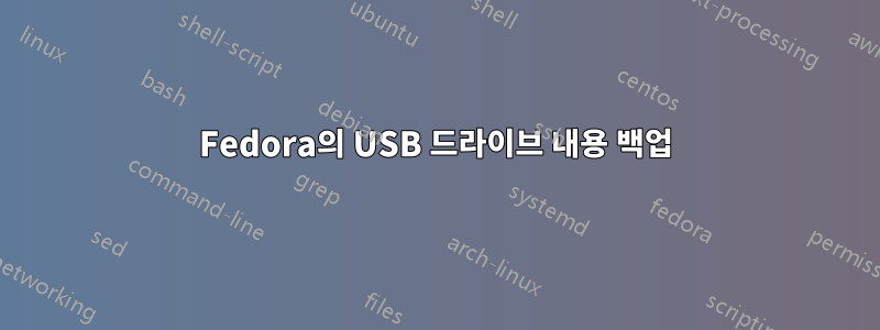 Fedora의 USB 드라이브 내용 백업