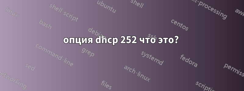 опция dhcp 252 что это?