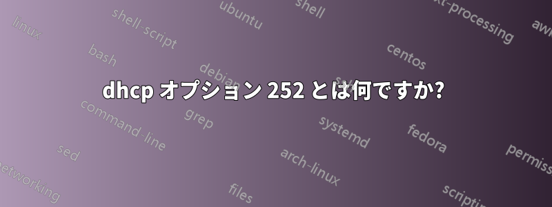 dhcp オプション 252 とは何ですか?