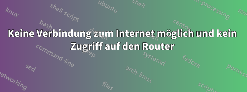 Keine Verbindung zum Internet möglich und kein Zugriff auf den Router