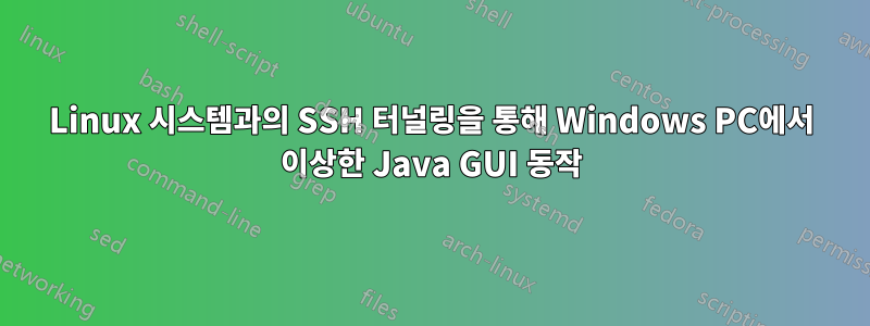 Linux 시스템과의 SSH 터널링을 통해 Windows PC에서 이상한 Java GUI 동작