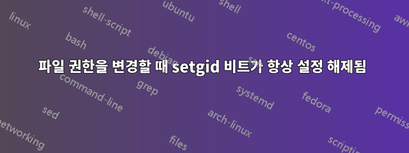 파일 권한을 변경할 때 setgid 비트가 항상 설정 해제됨