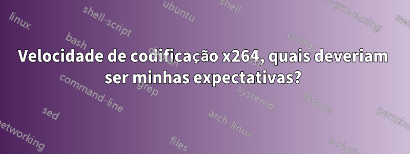 Velocidade de codificação x264, quais deveriam ser minhas expectativas?