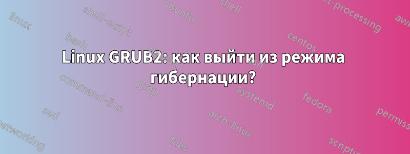 Linux GRUB2: как выйти из режима гибернации?