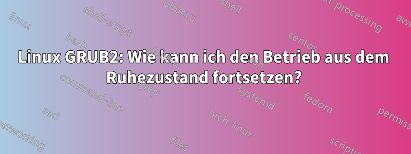 Linux GRUB2: Wie kann ich den Betrieb aus dem Ruhezustand fortsetzen?