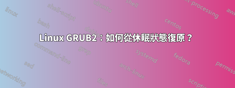 Linux GRUB2：如何從休眠狀態復原？