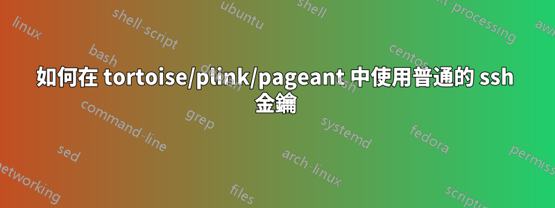 如何在 tortoise/plink/pageant 中使用普通的 ssh 金鑰