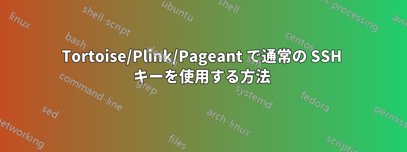 Tortoise/Plink/Pageant で通常の SSH キーを使用する方法