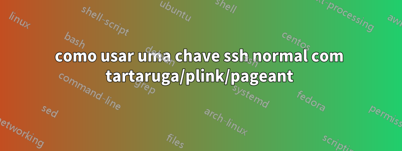 como usar uma chave ssh normal com tartaruga/plink/pageant