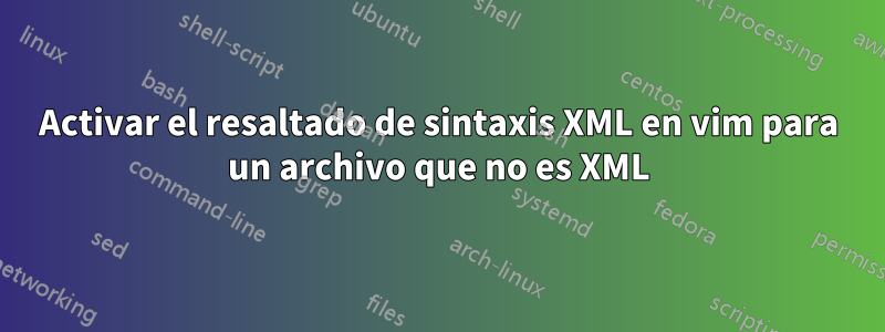 Activar el resaltado de sintaxis XML en vim para un archivo que no es XML