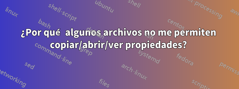 ¿Por qué algunos archivos no me permiten copiar/abrir/ver propiedades?