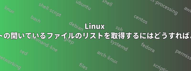 Linux でスクリプトの開いているファイルのリストを取得するにはどうすればよいですか?